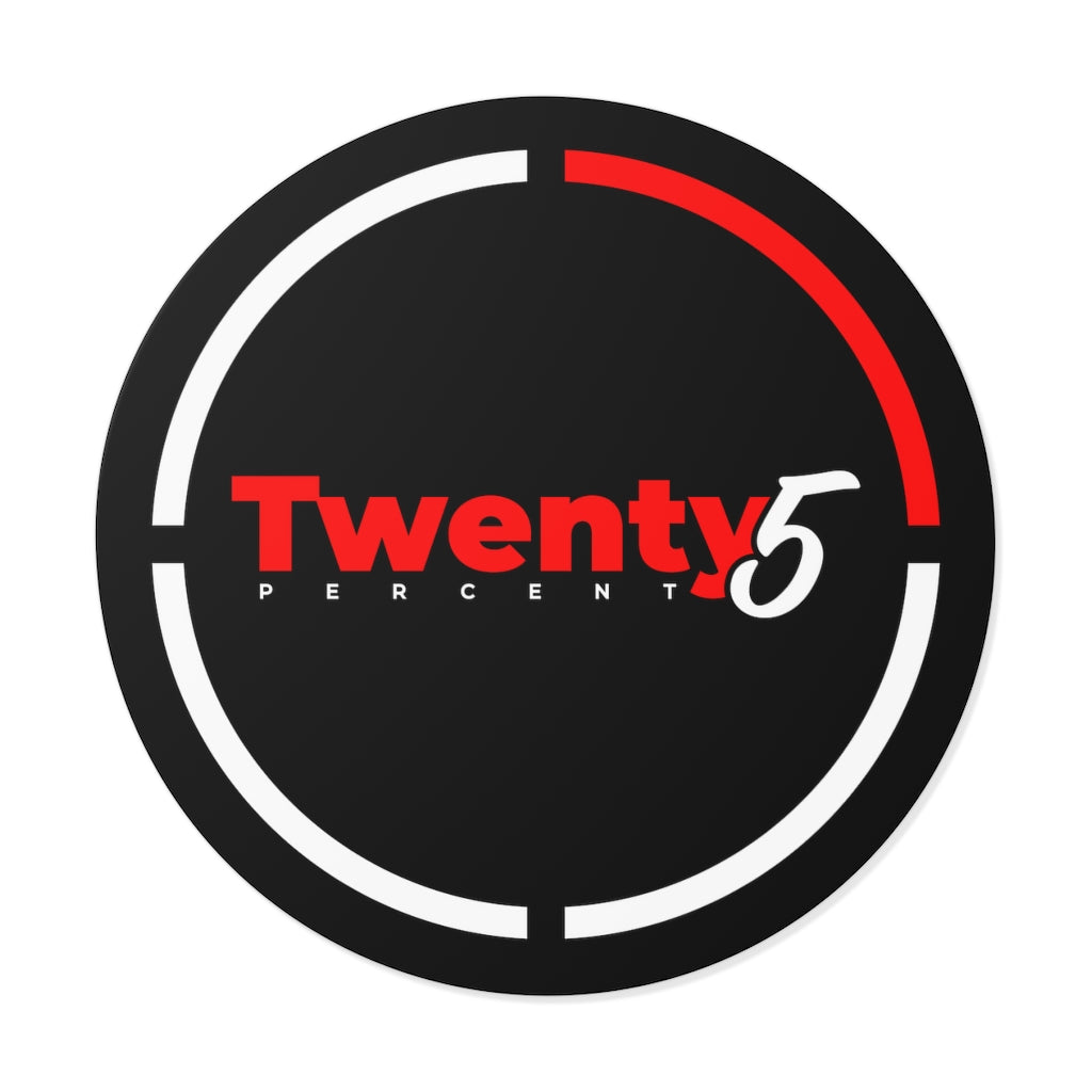 The Quarter - Black Round Vinyl Stickers