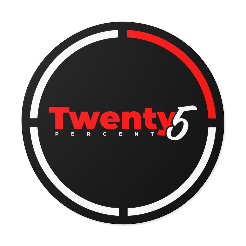 The Quarter - Black Round Vinyl Stickers